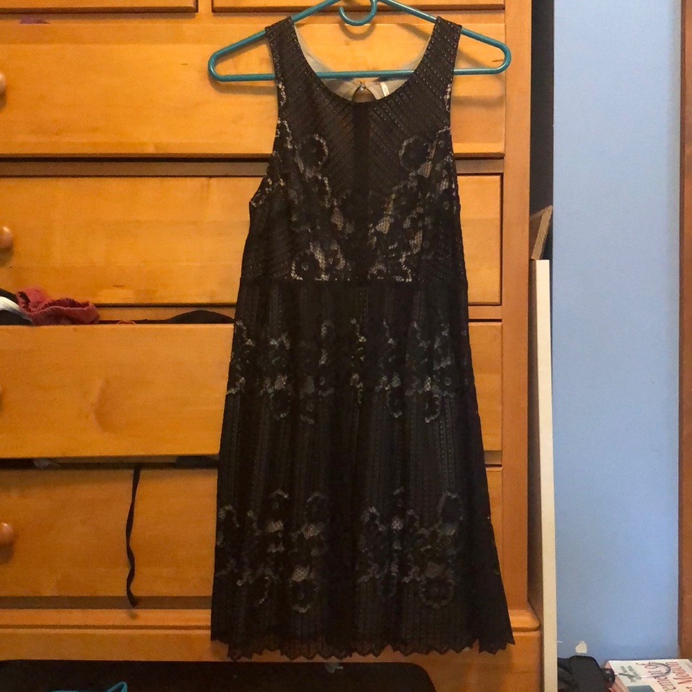 Free People Black lace dress